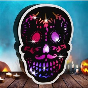 Light Up Skull Table Light with Sound Effects, Skull Light Battery Operated